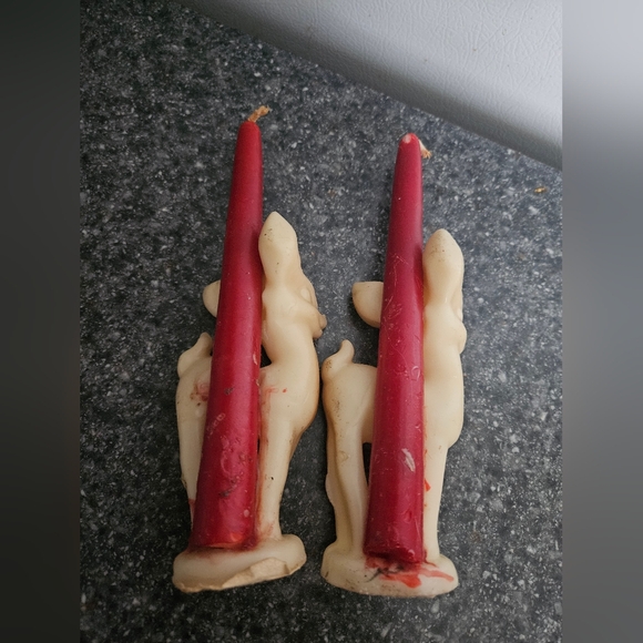 Vintage Gurley Deer Candles Set Of 2 - Picture 3 of 9